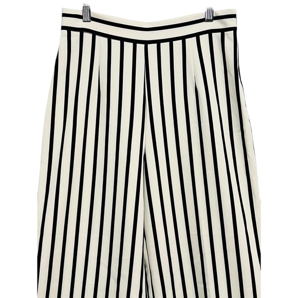 Lena Gabrielle Pants Womens 8 White Black Stripe Wide Leg Dress Work Career - Picture 4 of 9